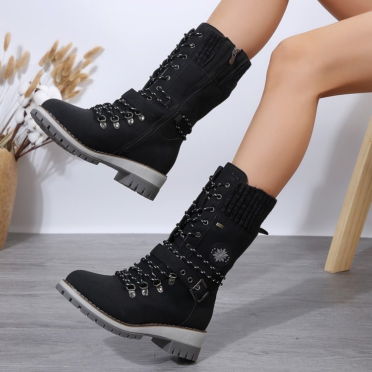 Bottes mode femme étanches – Talon carré pratique et fermeture zip latérale