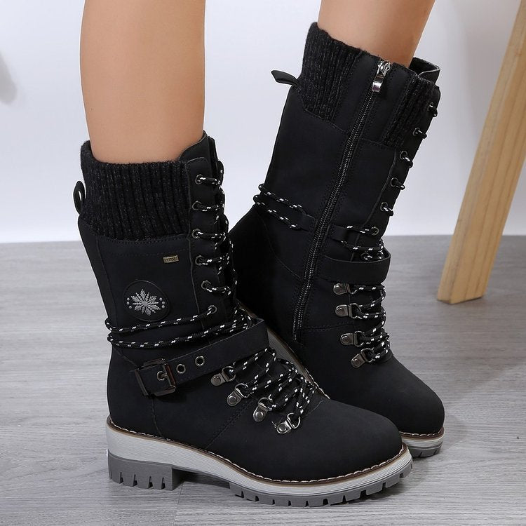 Bottes mode femme étanches – Talon carré pratique et fermeture zip latérale