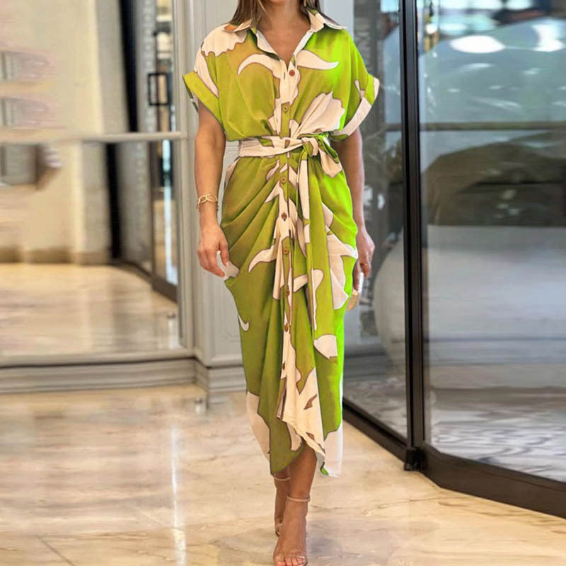 Robe Chemise Imprimée ceinturée