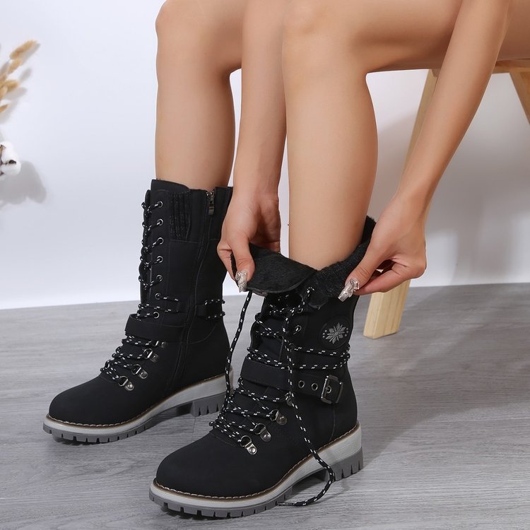 Bottes mode femme étanches – Talon carré pratique et fermeture zip latérale