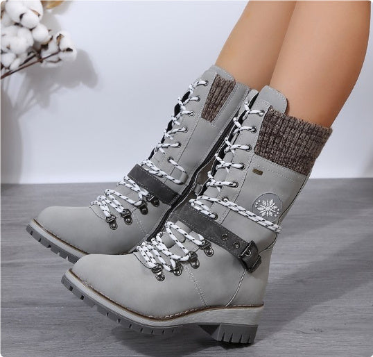 Bottes mode femme étanches – Talon carré pratique et fermeture zip latérale