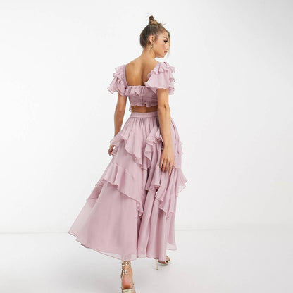Robe Romantique à Volants et Niveaux