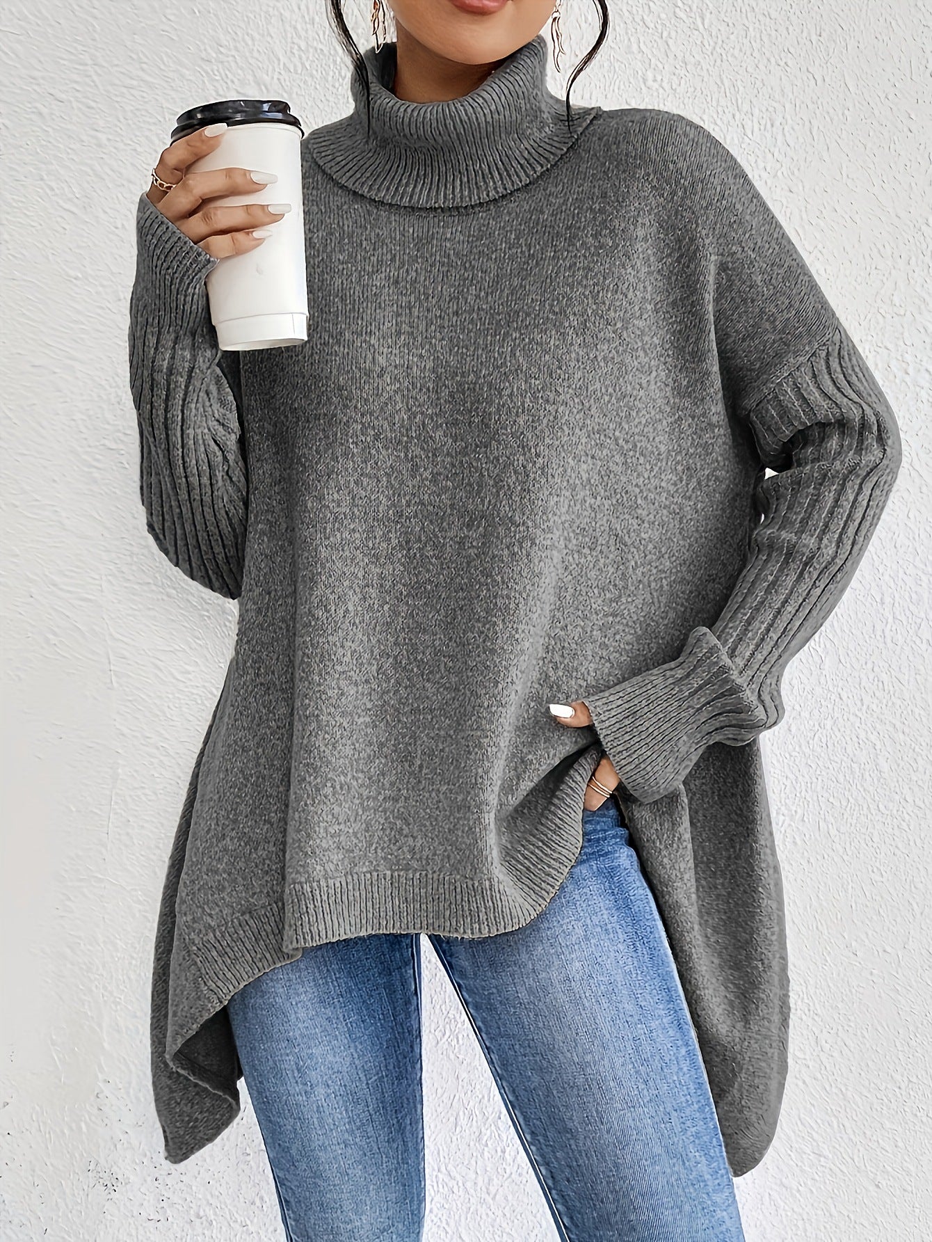 Pull Oversize Col Roulé