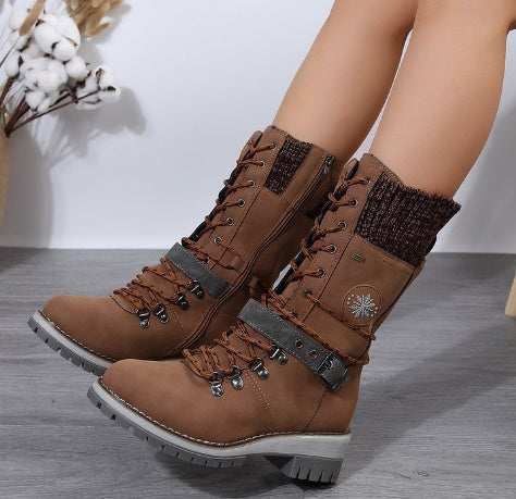 Bottes mode femme étanches – Talon carré pratique et fermeture zip latérale