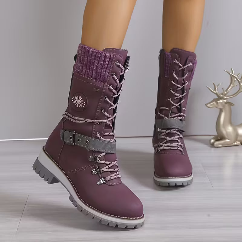 Bottes mode femme étanches – Talon carré pratique et fermeture zip latérale