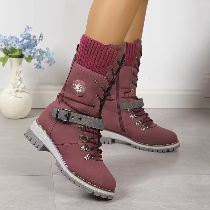 Bottes mode femme étanches – Talon carré pratique et fermeture zip latérale
