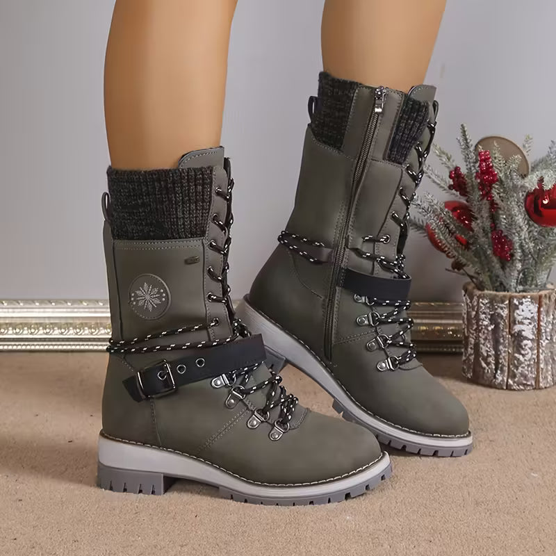 Bottes mode femme étanches – Talon carré pratique et fermeture zip latérale